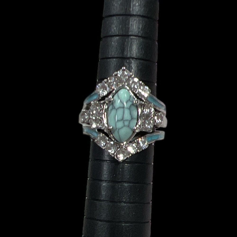 3pc Turquoise Stackable Woman’s Ring Set - image 4